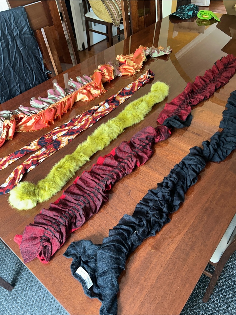 Multicolor Decorative Scarves and Wraps Set of five boa’s fancy and unique